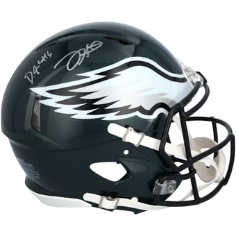 Jalen Hurts & DeVonta Smith Philadelphia Eagles Autographed Super Bowl LIX Champions Riddell Logo Speed Authentic Helmet
