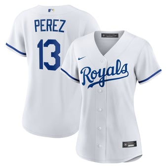 Women's Nike Salvador Perez White Kansas City Royals Home Replica Jersey