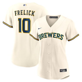 Women's Nike Sal Frelick Cream Milwaukee Brewers Home Replica Jersey