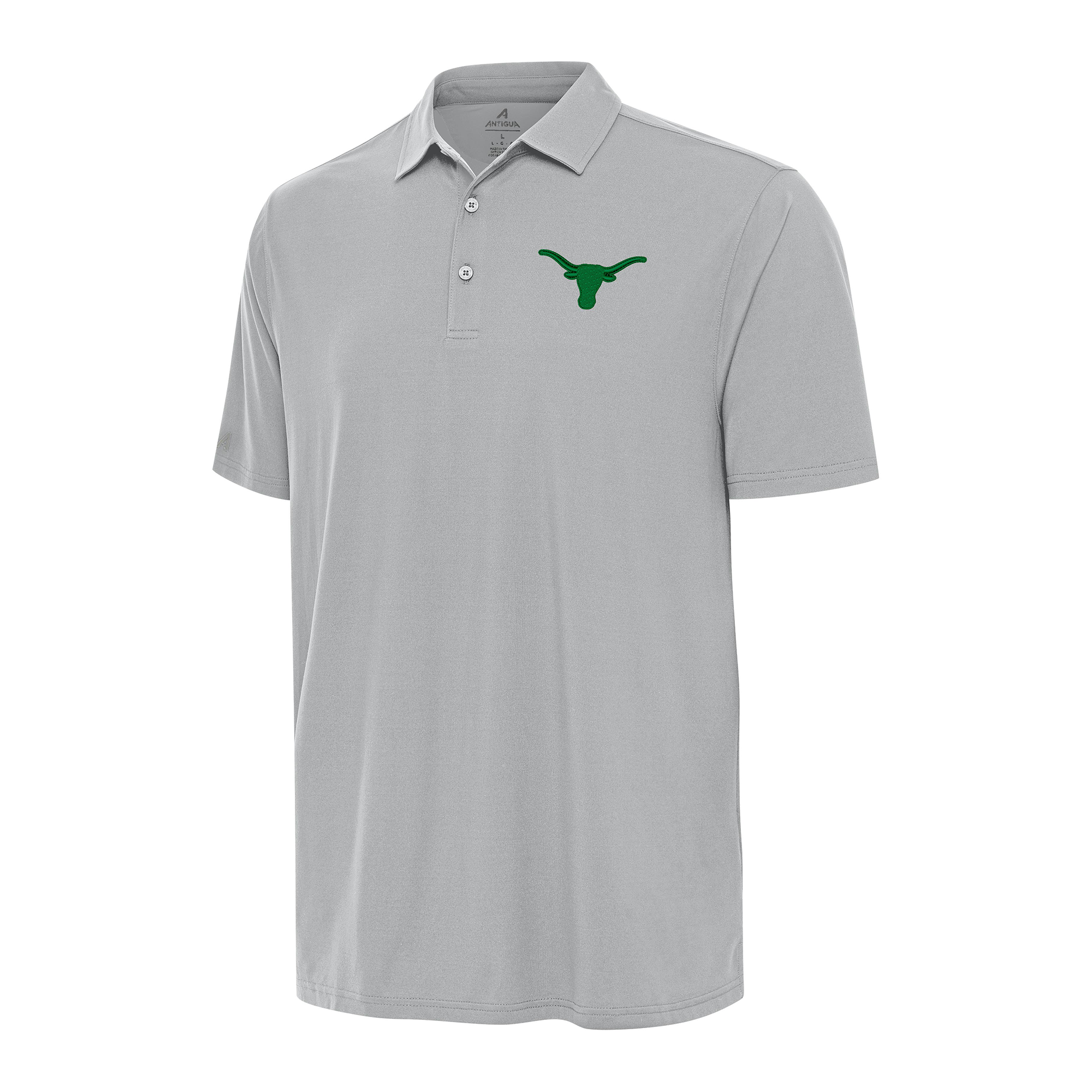 Men’s Antigua Gray Texas Longhorns St. Patrick’s Day Era Polo Men’s Antigua Gray Texas Longhorns St. Patrick’s Day Era Polo