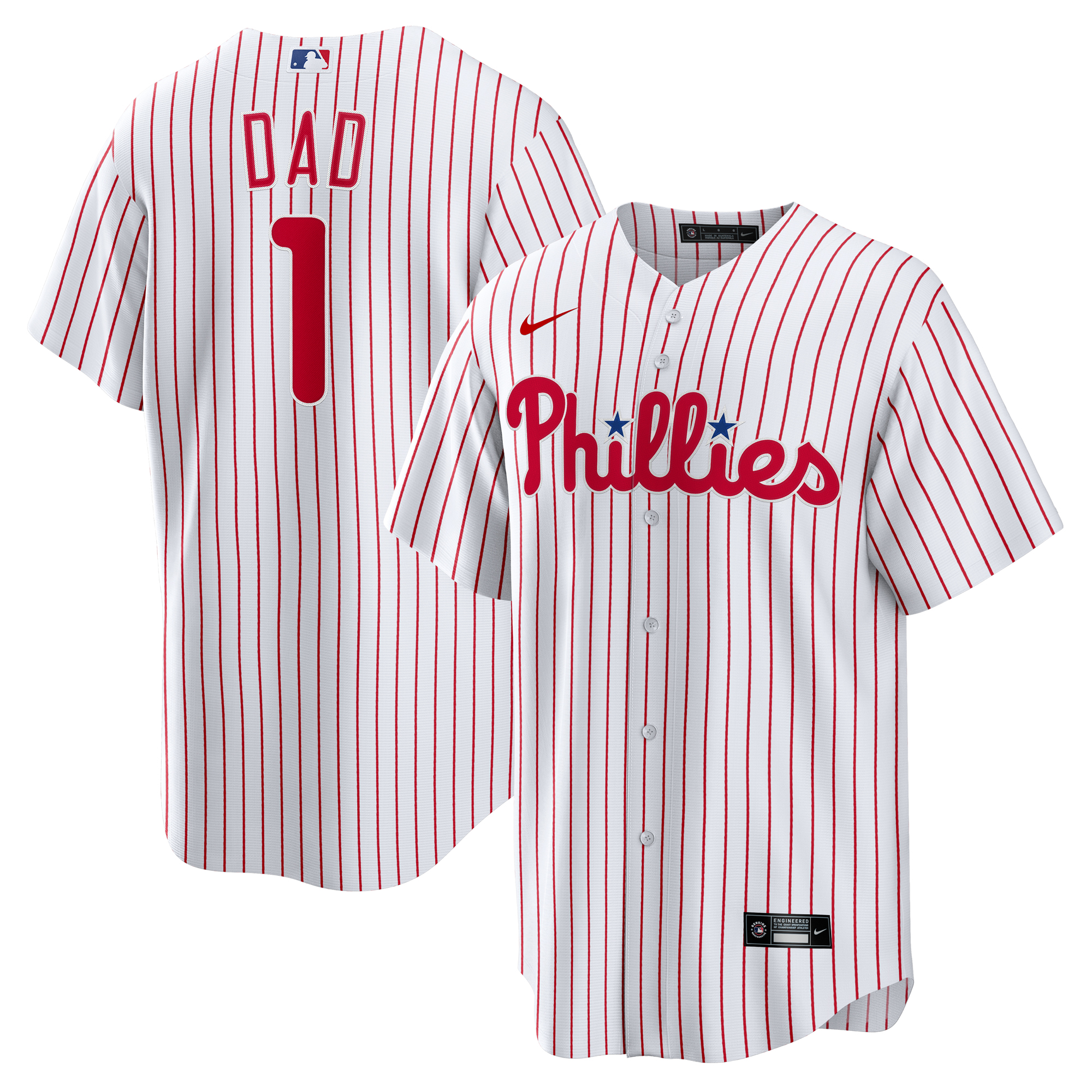 Men’s Nike White Philadelphia Phillies #1 Dad Home Replica Jersey Men’s Nike White Philadelphia Phillies #1 Dad Home Replica Jersey