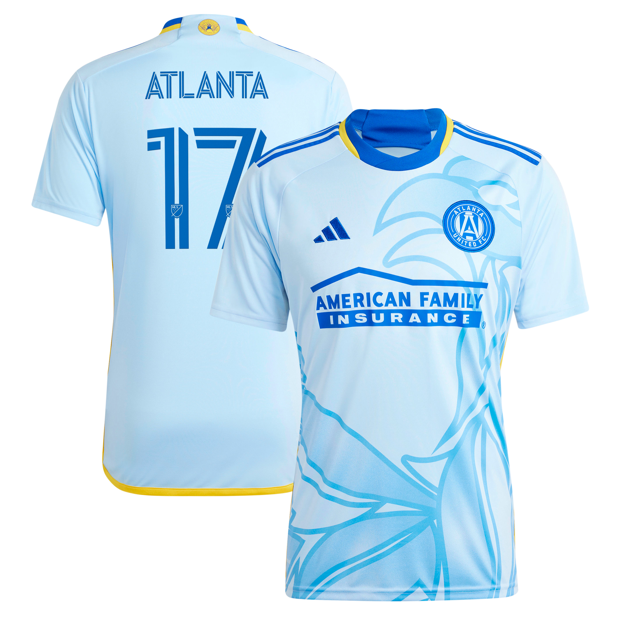 Men's adidas #17 Light Blue Atlanta United FC 2024 The Resurgens Kit Replica Player Jersey
