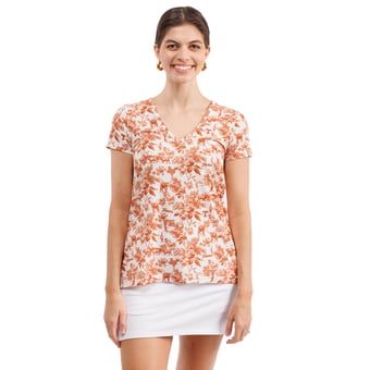 Women's Smith & Quinn White Texas Longhorns Blake Floral V-Neck Top