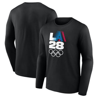 Men's Black LA 2028 Summer Olympics Retro Stripe T-Shirt