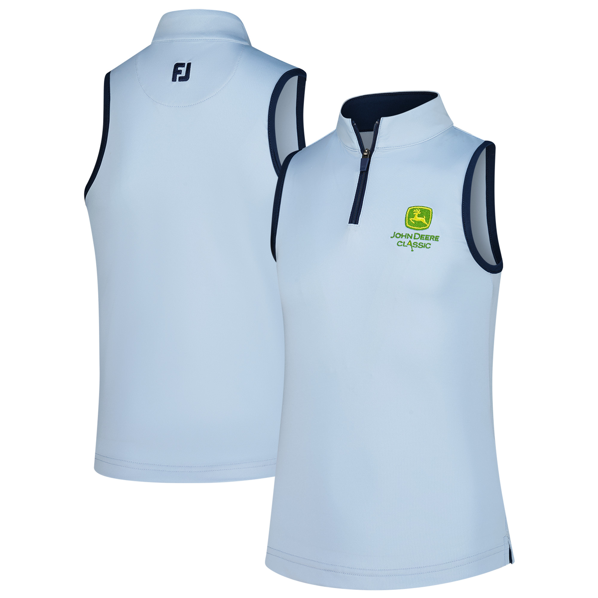 Girl’s FootJoy Blue John Deere Classic Skyway Half-Zip Sleeveless Polo Girl’s FootJoy Blue John Deere Classic Skyway Half-Zip Sleeveless Polo