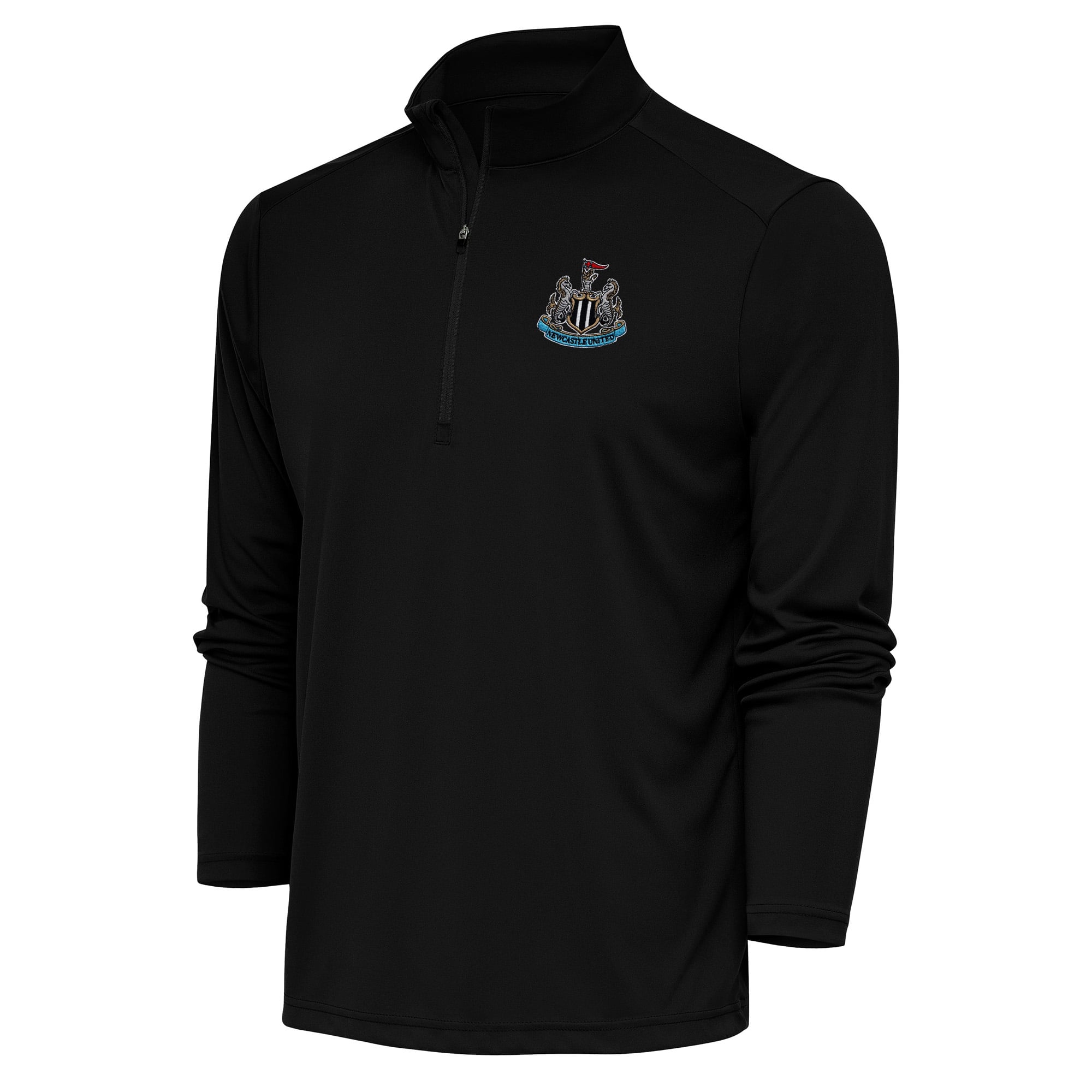 Men's Antigua Black Newcastle United Statement Quarter-Zip Pullover