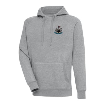 Men's Antigua  Heather Gray Newcastle United Takeover Pullover Hoodie