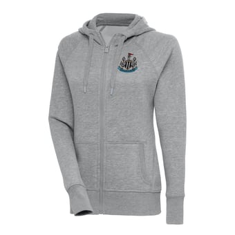 Women's Antigua  Heather Gray Newcastle United Takeover Full-Zip Hoodie