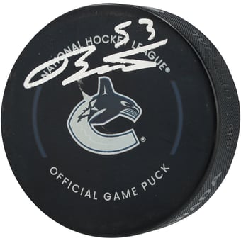 Teddy Blueger Vancouver Canucks Autographed Official Game Puck