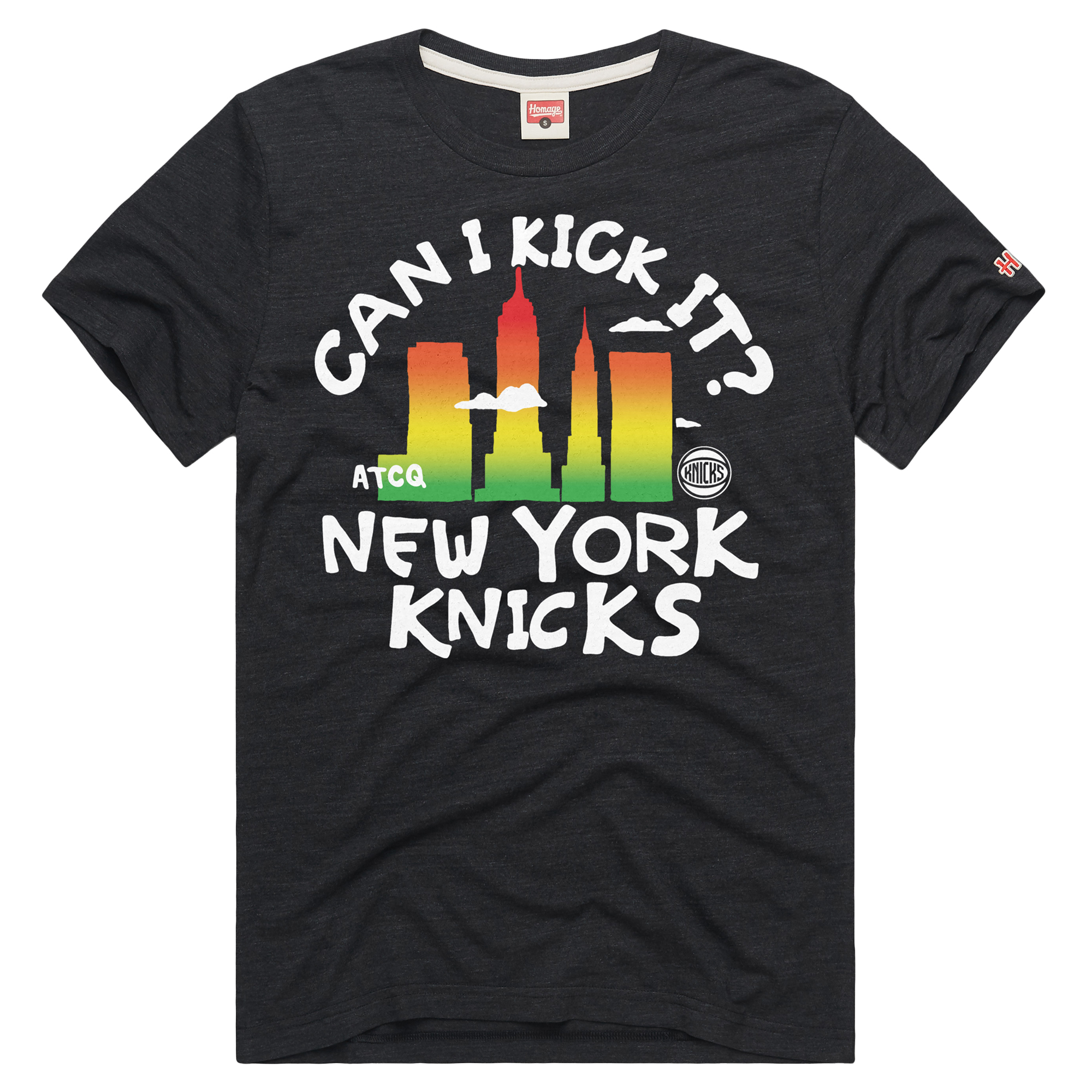 Men's Homage Charcoal New York Knicks A Tribe Called Quest x NBA Can I Kick It? Tri-Blend T-Shirt