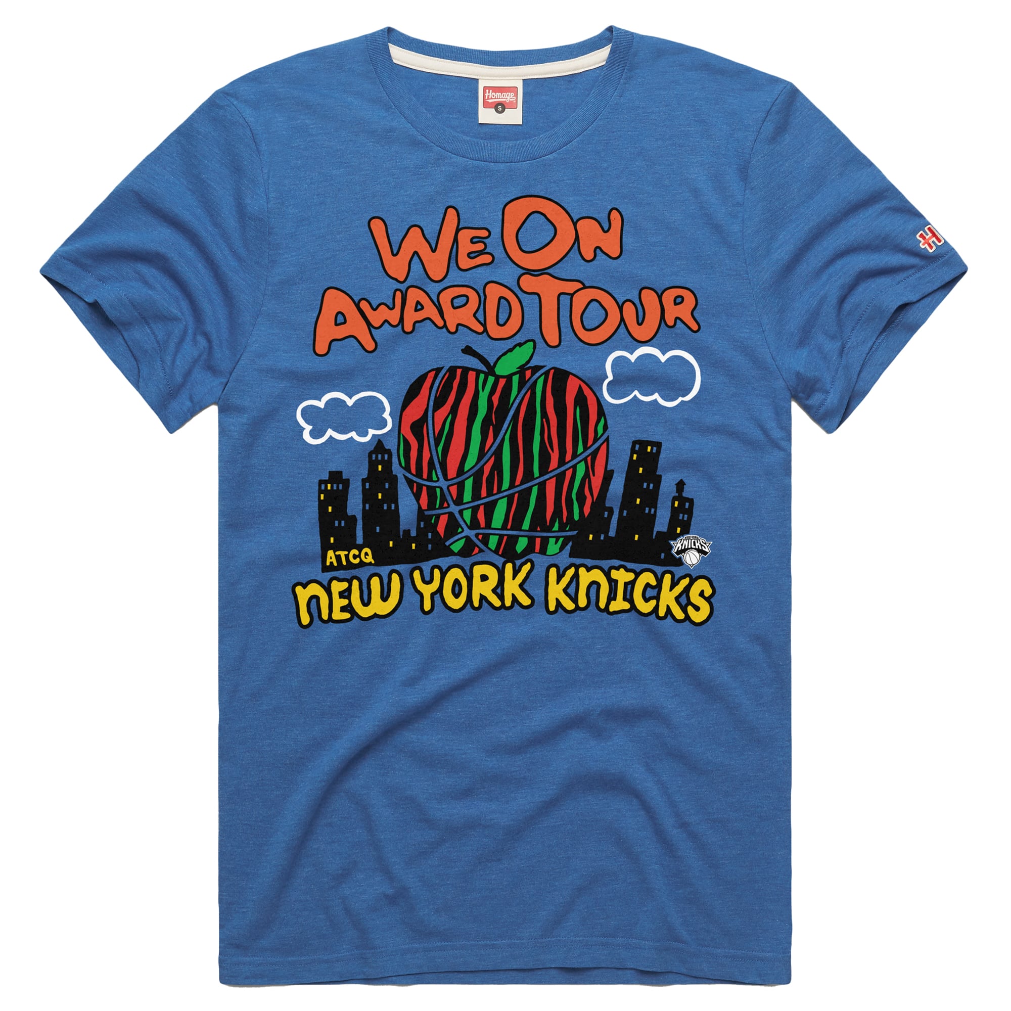 Men's Homage Royal New York Knicks A Tribe Called Quest x NBA We On Award Tour T-Shirt