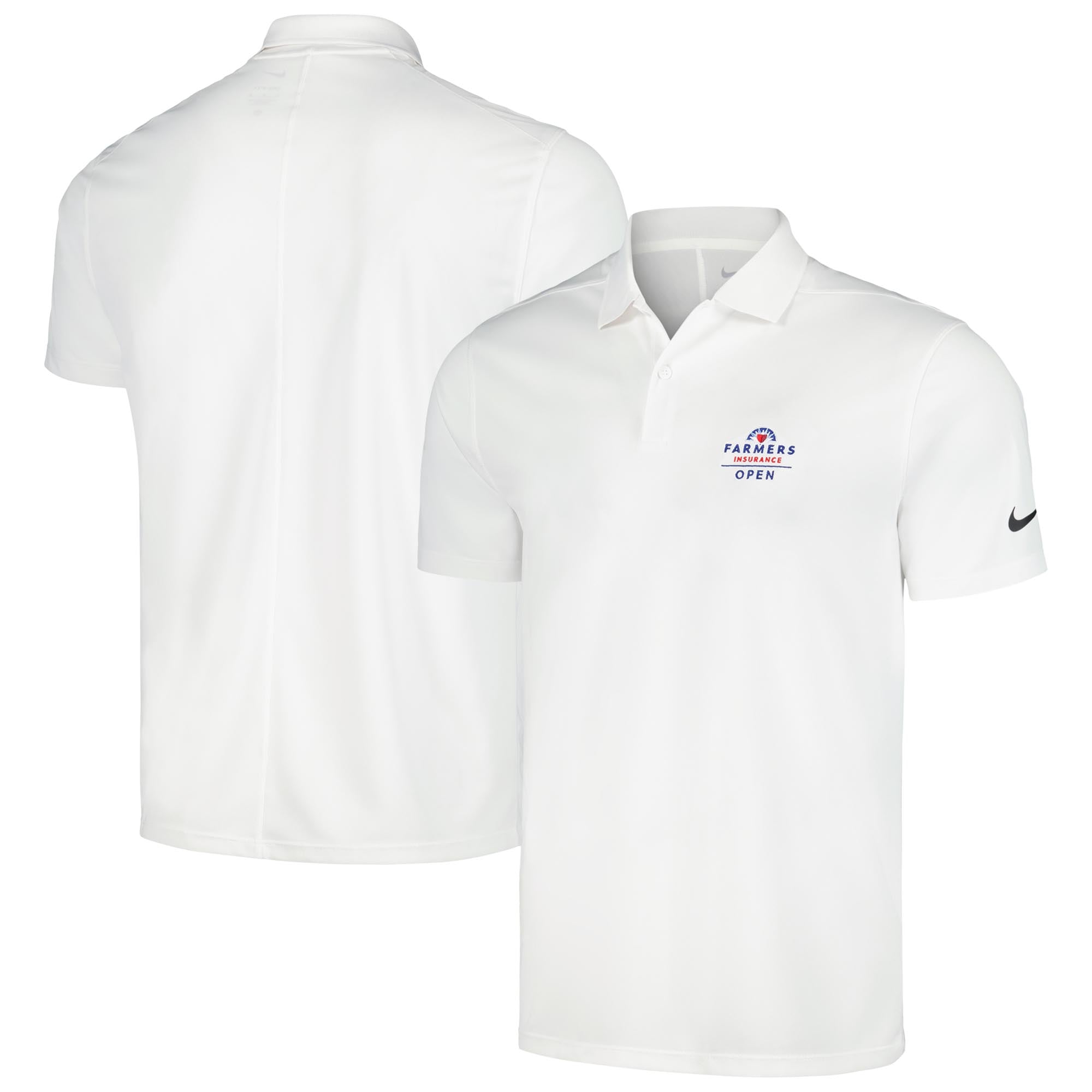 Men's Nike  White Farmers Insurance Open Victory Solid Performance Polo