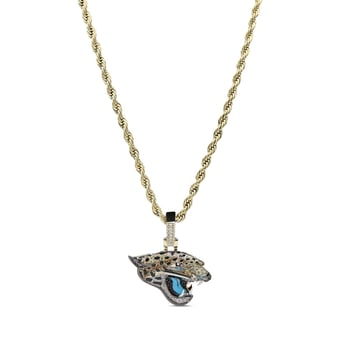 GLD Jacksonville Jaguars 18K Yellow Gold Logo Pendant & Rope Chain