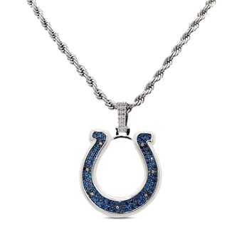 GLD Indianapolis Colts 14K White Gold Logo Pendant & Rope Chain