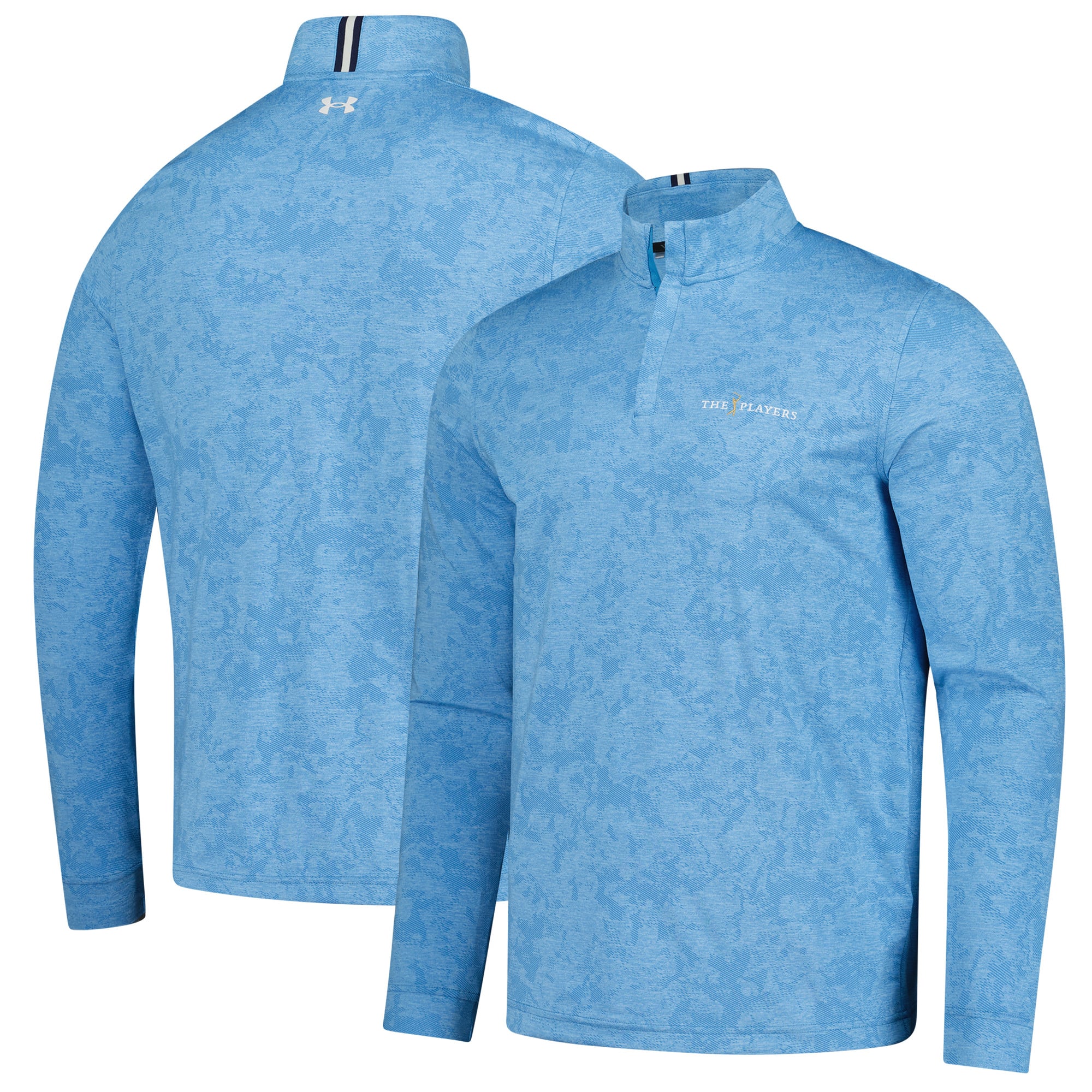 Men's Under Armour  Blue THE PLAYERS Line Dye Jacquard Quarter-Zip Pullover