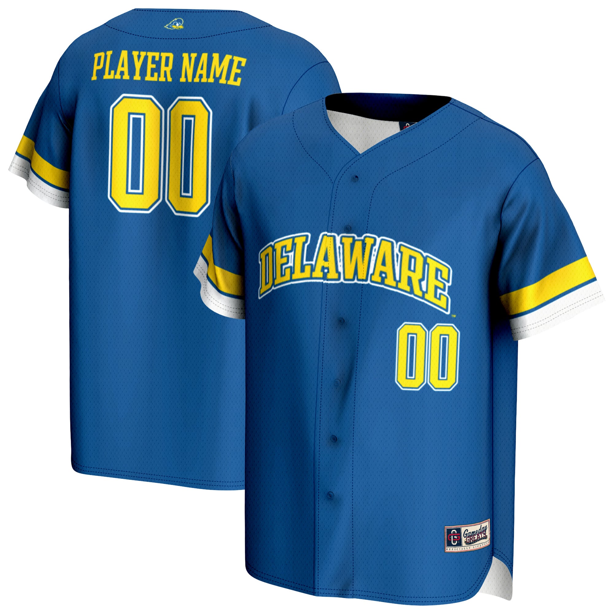 Youth GameDay Greats Royal Delaware Fightin' Blue Hens NIL Pick-A-Player Lightweight Baseball Jersey