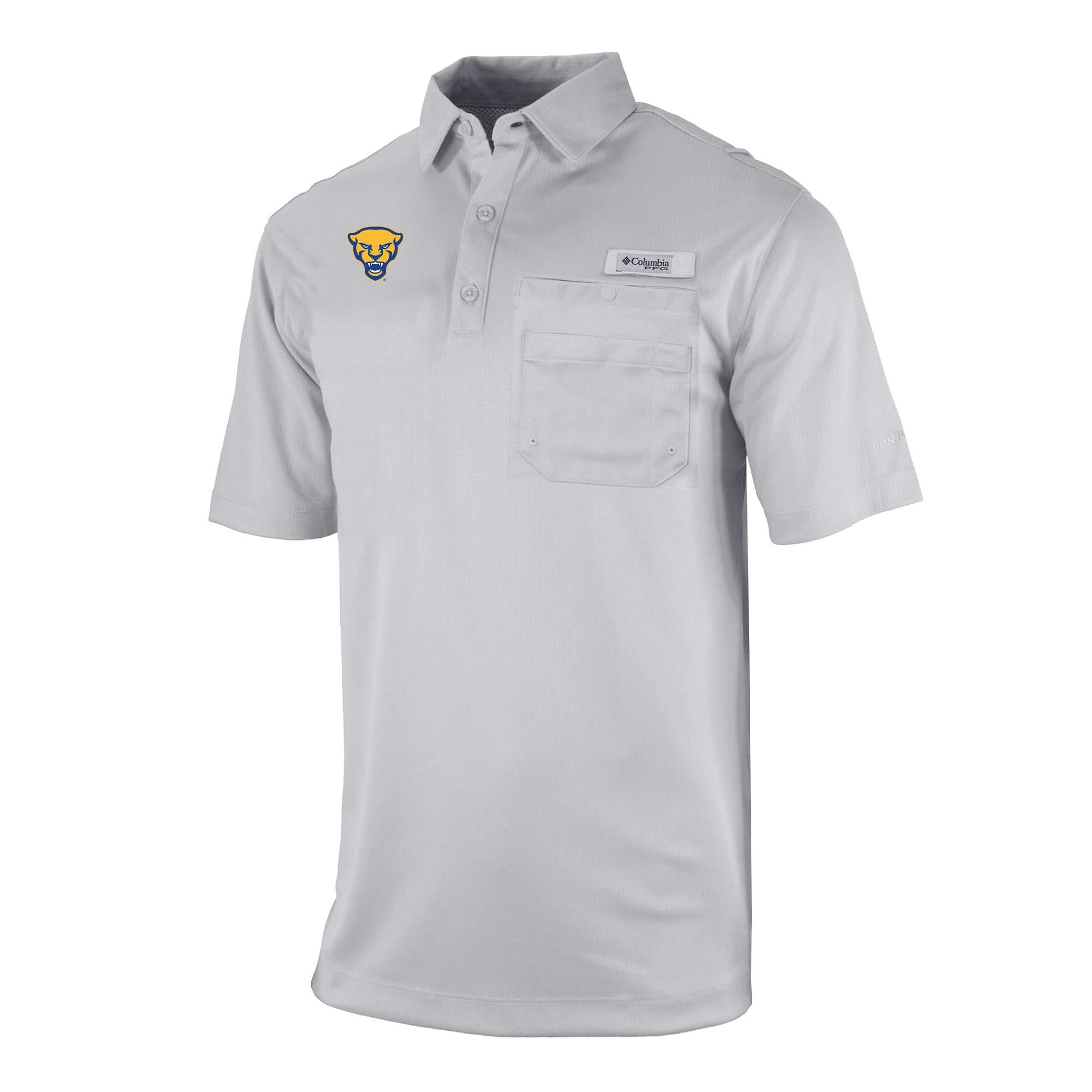 Men’s Columbia Gray Pitt Panthers Omni-Wick Flycaster Pocket Polo Men’s Columbia Gray Pitt Panthers Omni-Wick Flycaster Pocket Polo