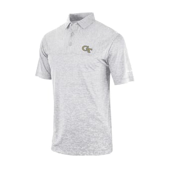 Men's Columbia Gray Georgia Tech Yellow Jackets Omni-Wick Heading Out Polo