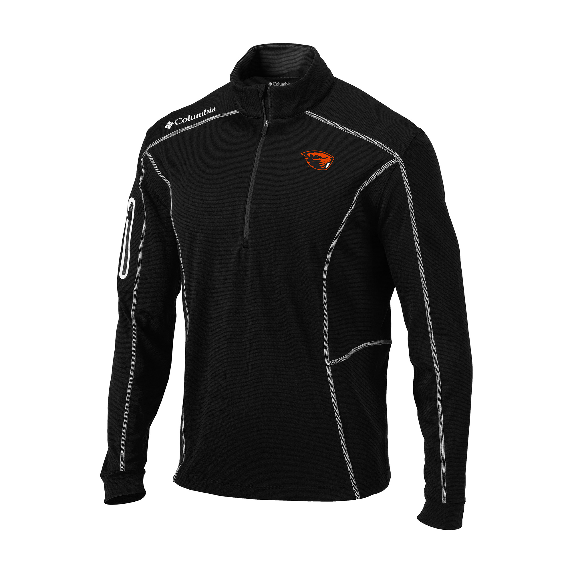 Men’s Columbia Black Oregon State Beavers Omni-Wick Shotgun Quarter-Zip Pullover