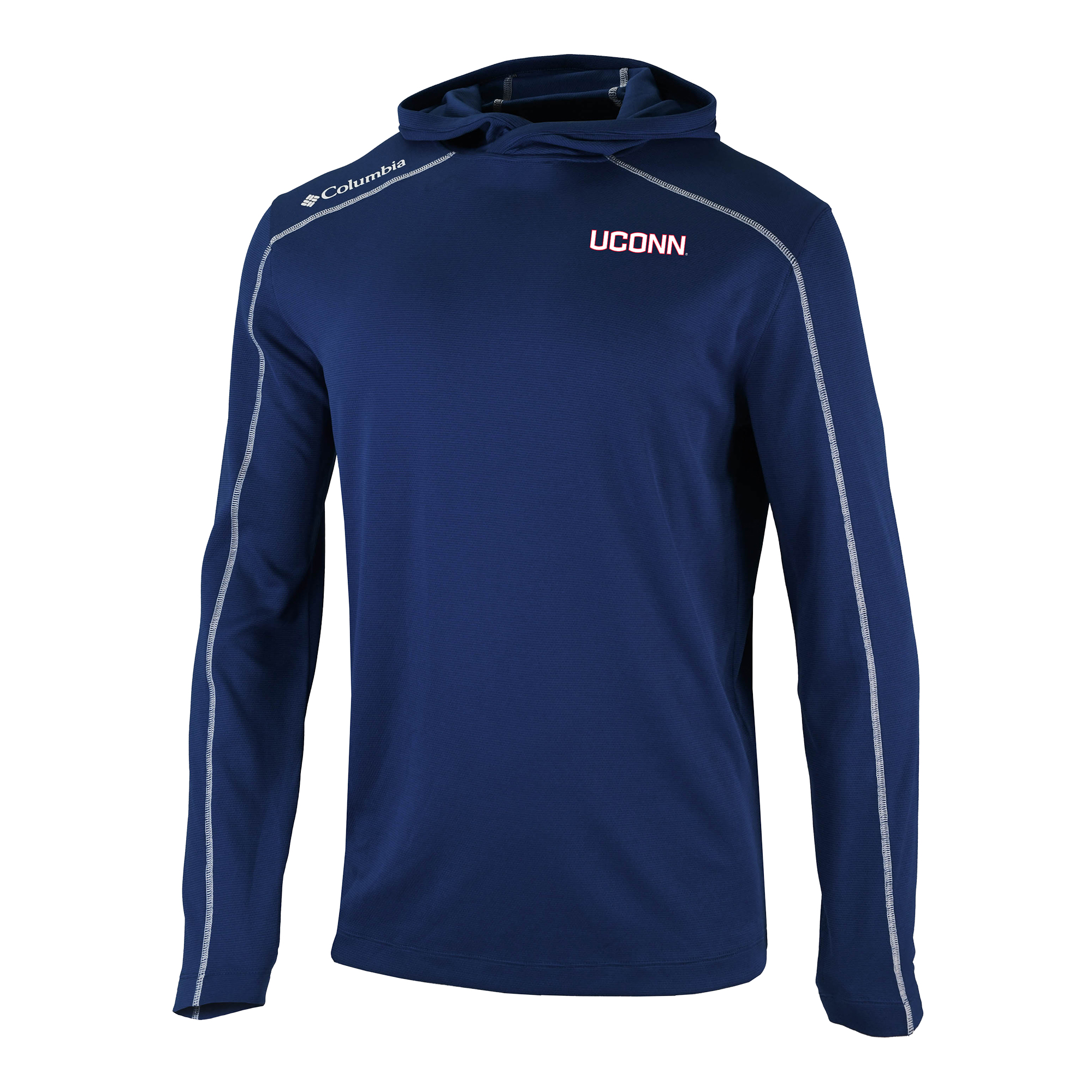 Men's Columbia Navy UConn Huskies Shotgun Long Hoodie T-Shirt