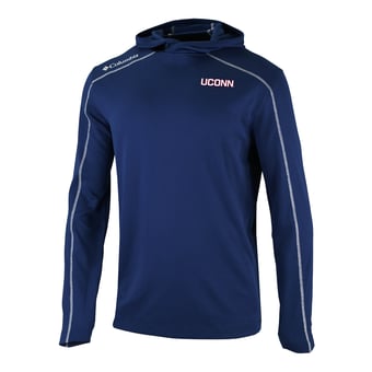 Men's Columbia Navy UConn Huskies Shotgun Long Hoodie T-Shirt