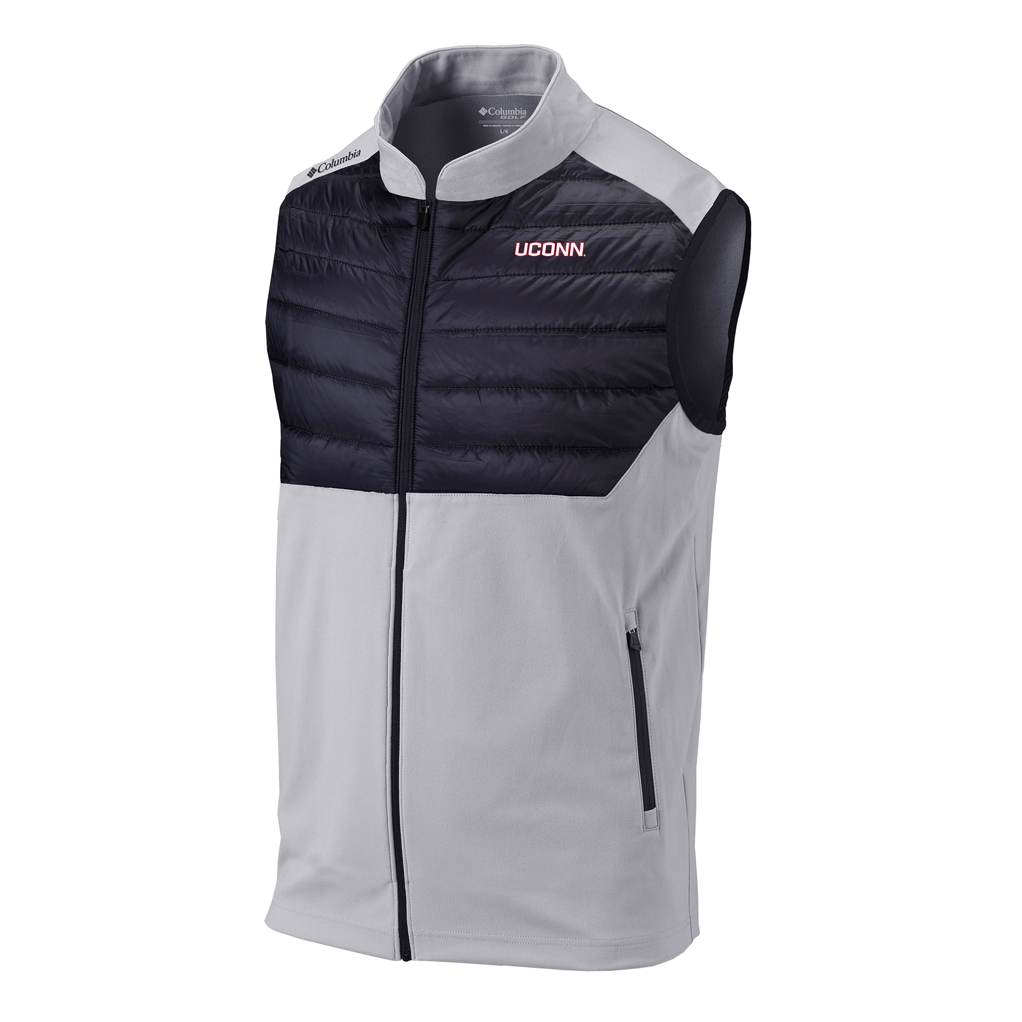 Men's Columbia Gray UConn Huskies Omni-Wick In The Element Full-Zip Vest
