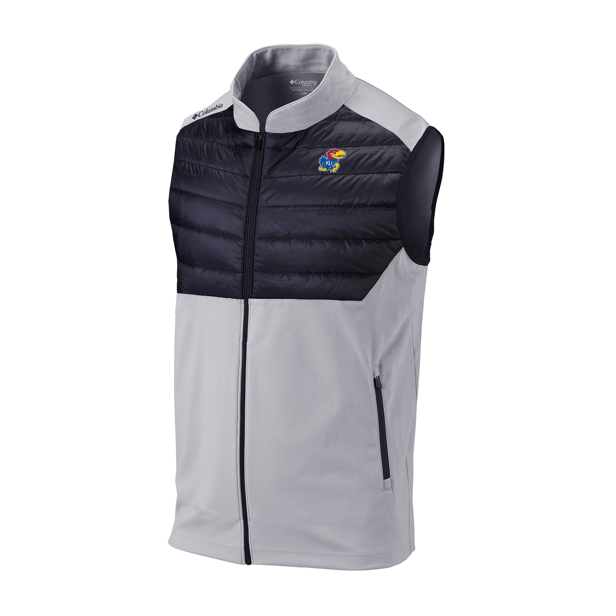 Men's Columbia Gray Kansas Jayhawks Omni-Wick In The Element Full-Zip Vest