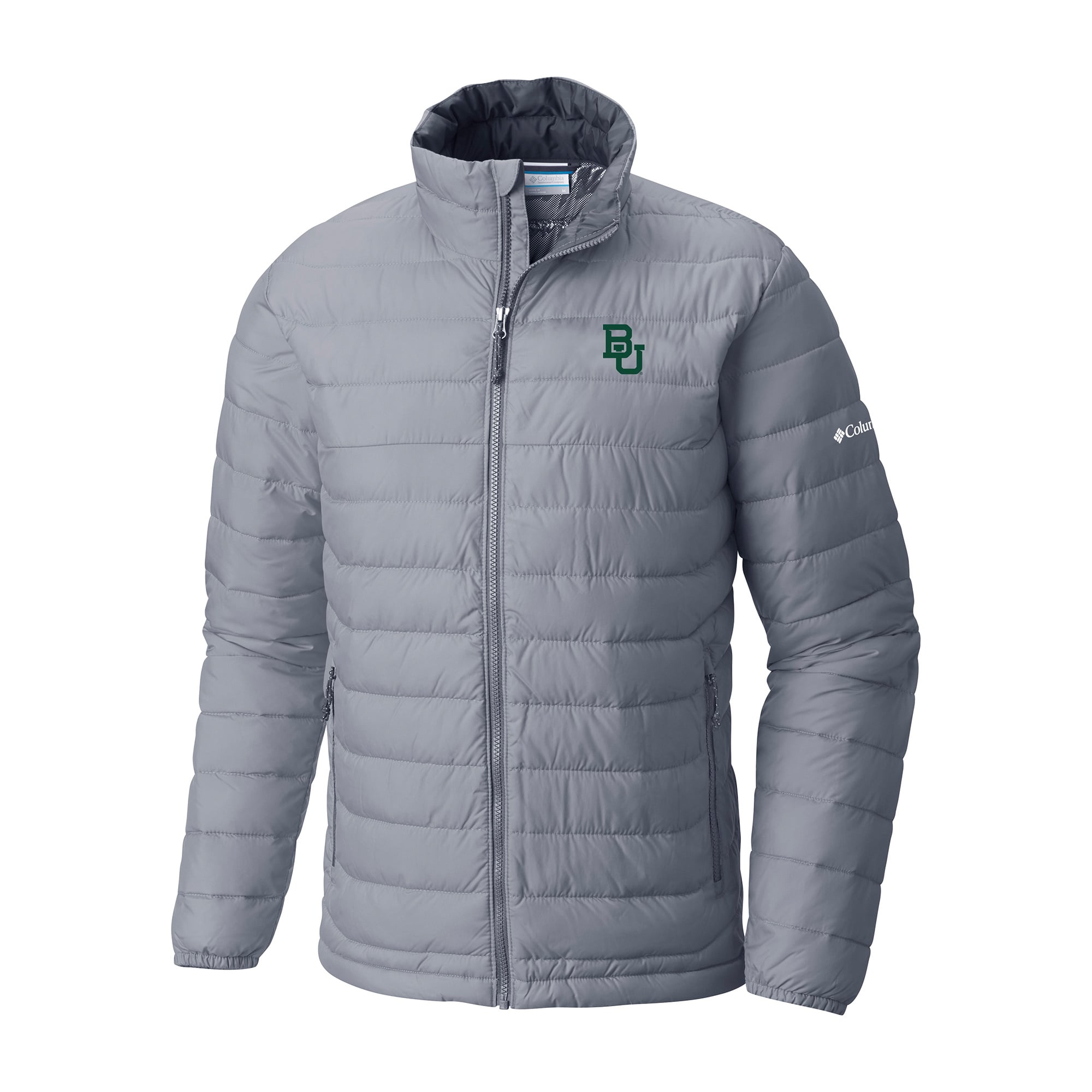 Men's Columbia Gray Baylor Bears Powder Lite Omni-Heat Reflective Full-Zip Jacket
