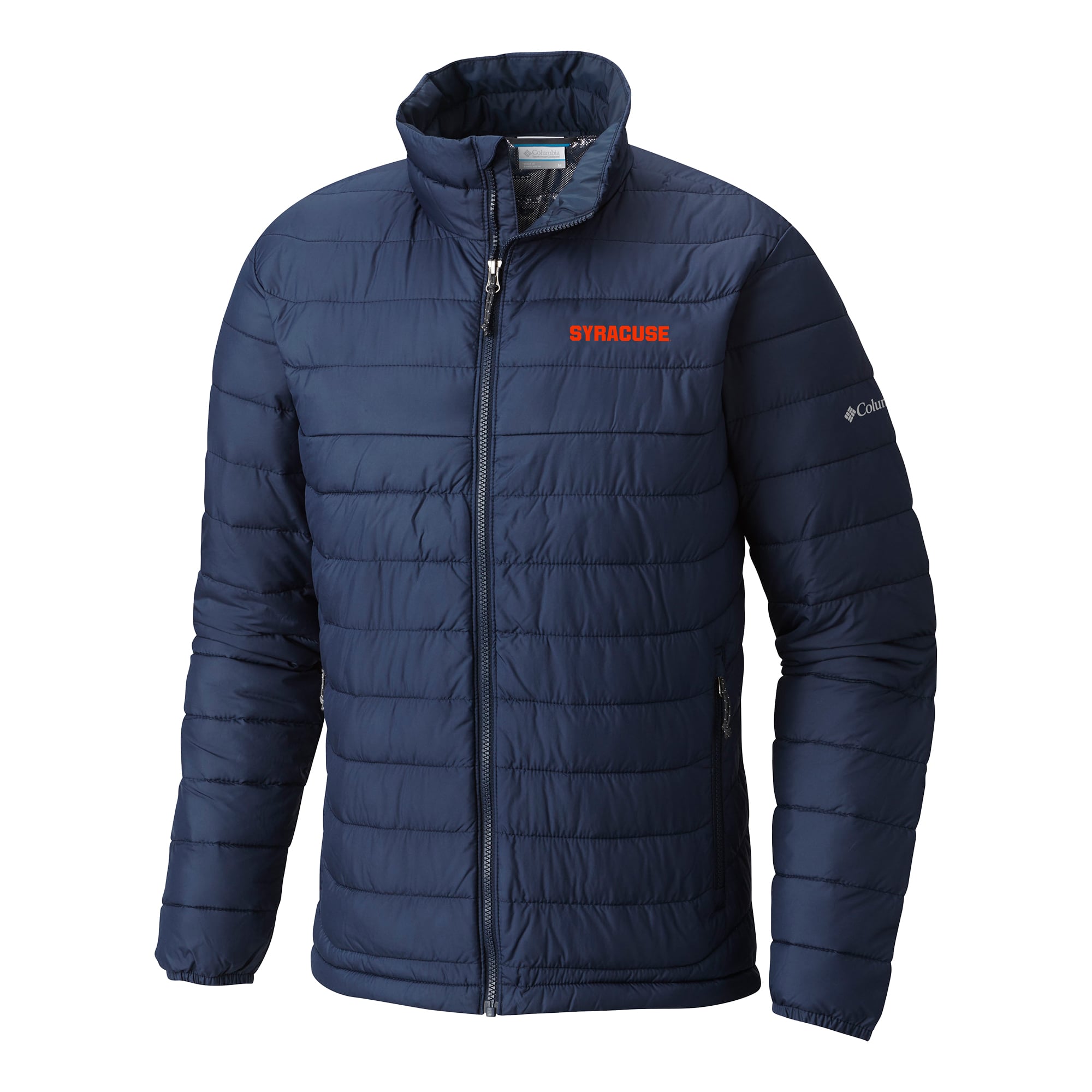 Men's Columbia Navy Syracuse Orange Powder Lite Omni-Heat Reflective Full-Zip Jacket