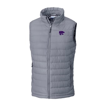 Men's Columbia Gray Kansas State Wildcats Powder Lite Omni-Heat Full-Zip Vest