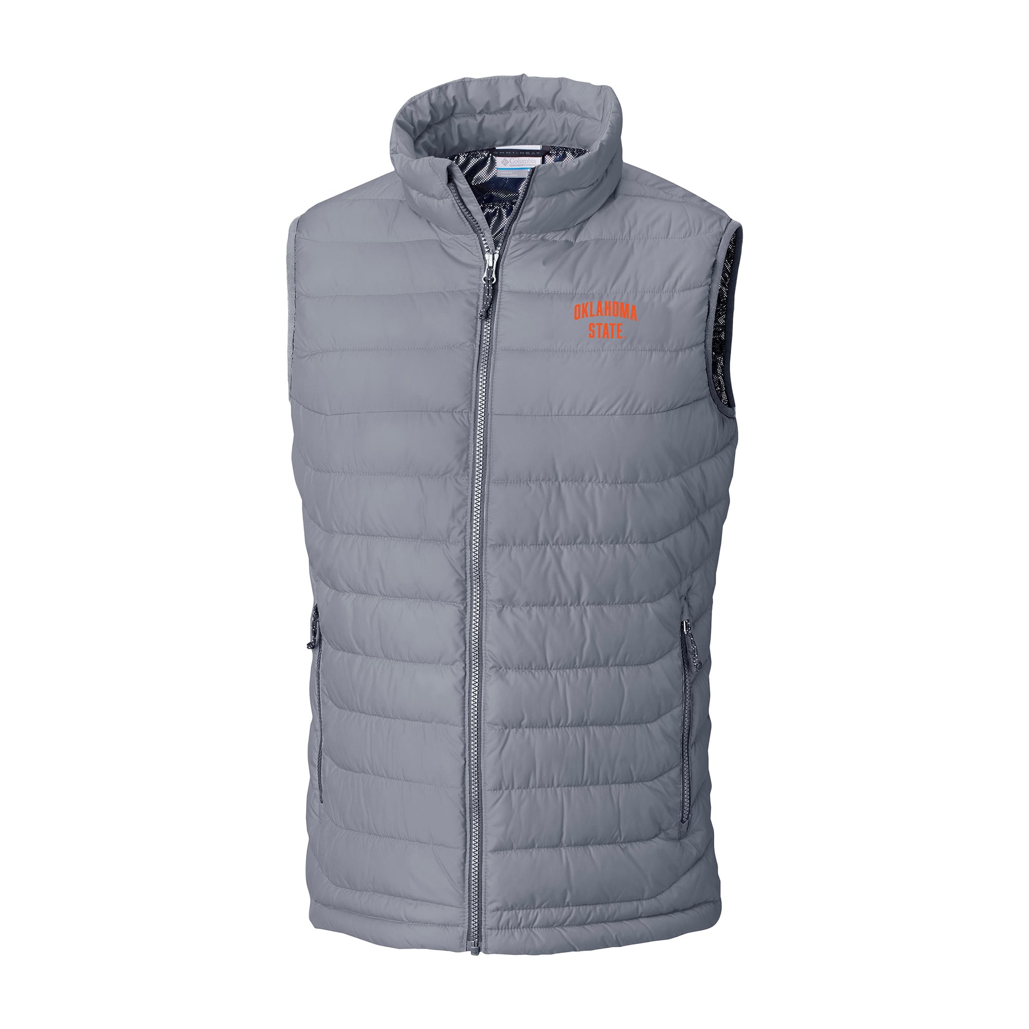 Men's Columbia Gray Oklahoma State Cowboys Powder Lite Omni-Heat Full-Zip Vest