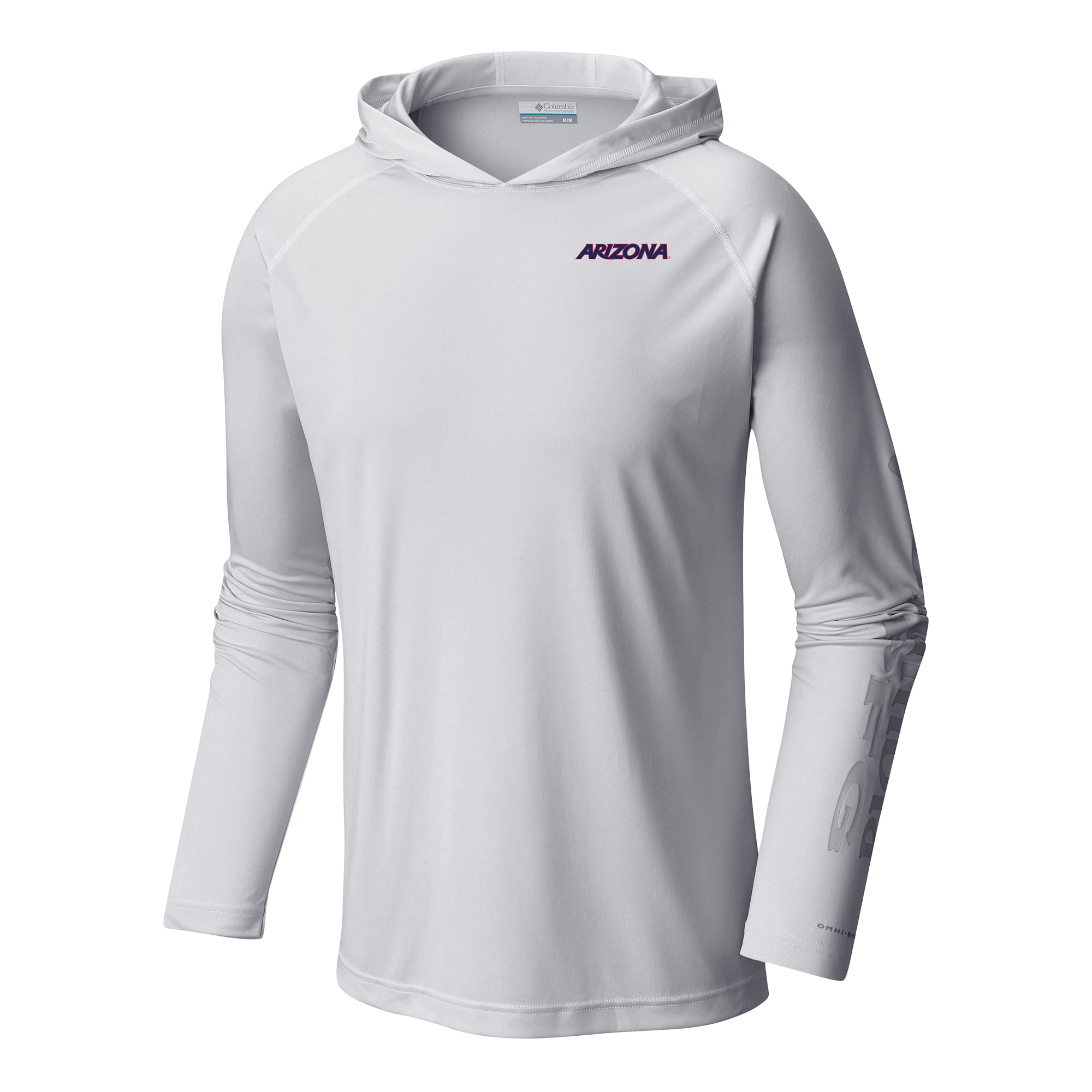 Men's Columbia White Arizona Wildcats Terminal Tackle Omni-Shade Lightweight Pullover Hoodie