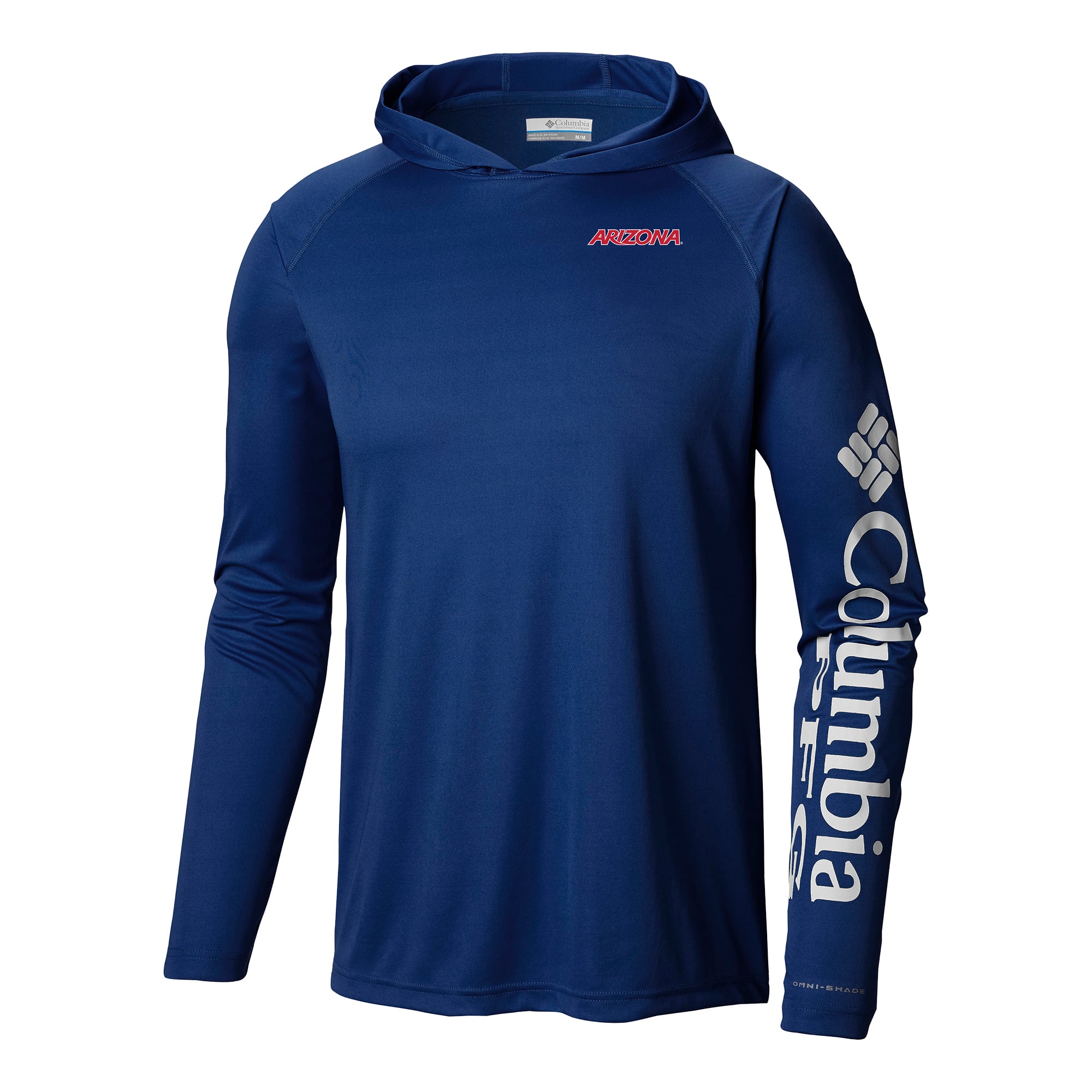 Men's Columbia Navy Arizona Wildcats Terminal Tackle Omni-Shade Lightweight Pullover Hoodie