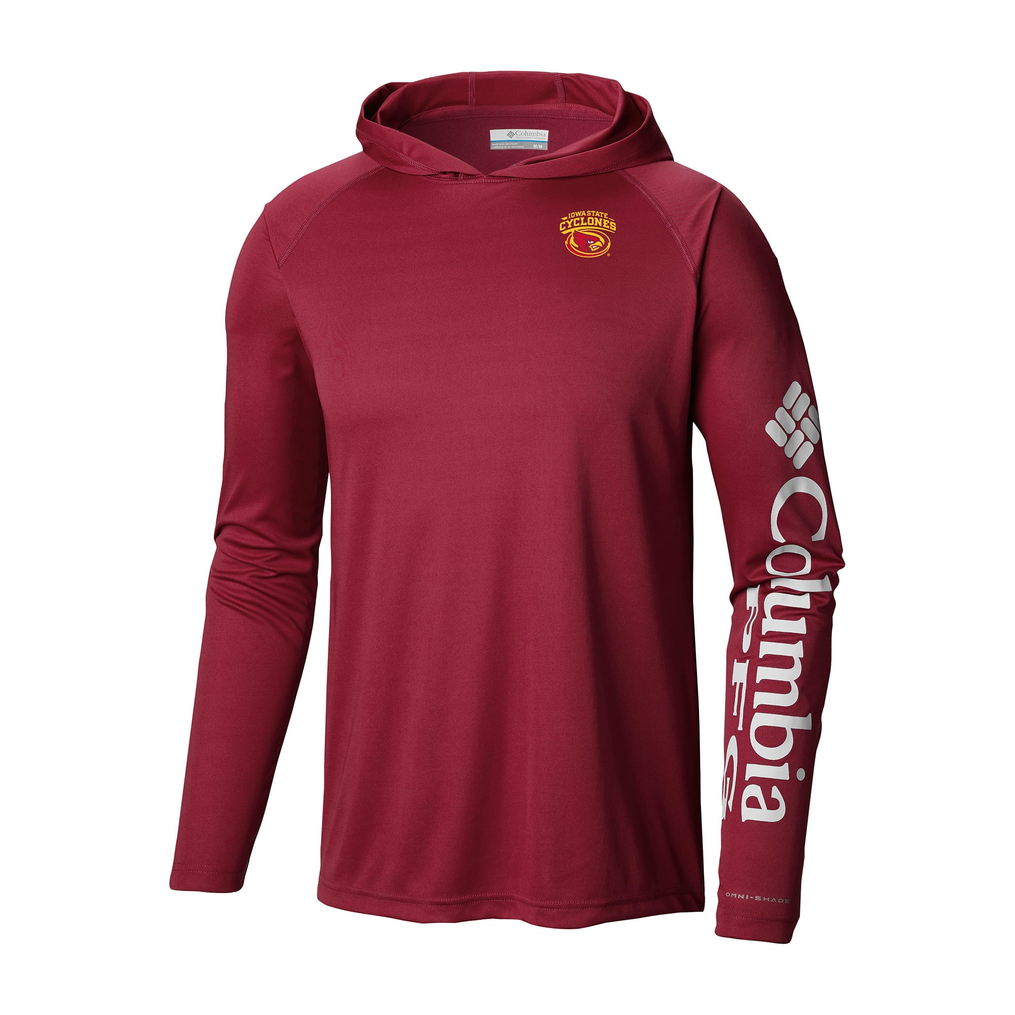 Men's Columbia Red Iowa State Cyclones Terminal Tackle Omni-Shade Lightweight Pullover Hoodie