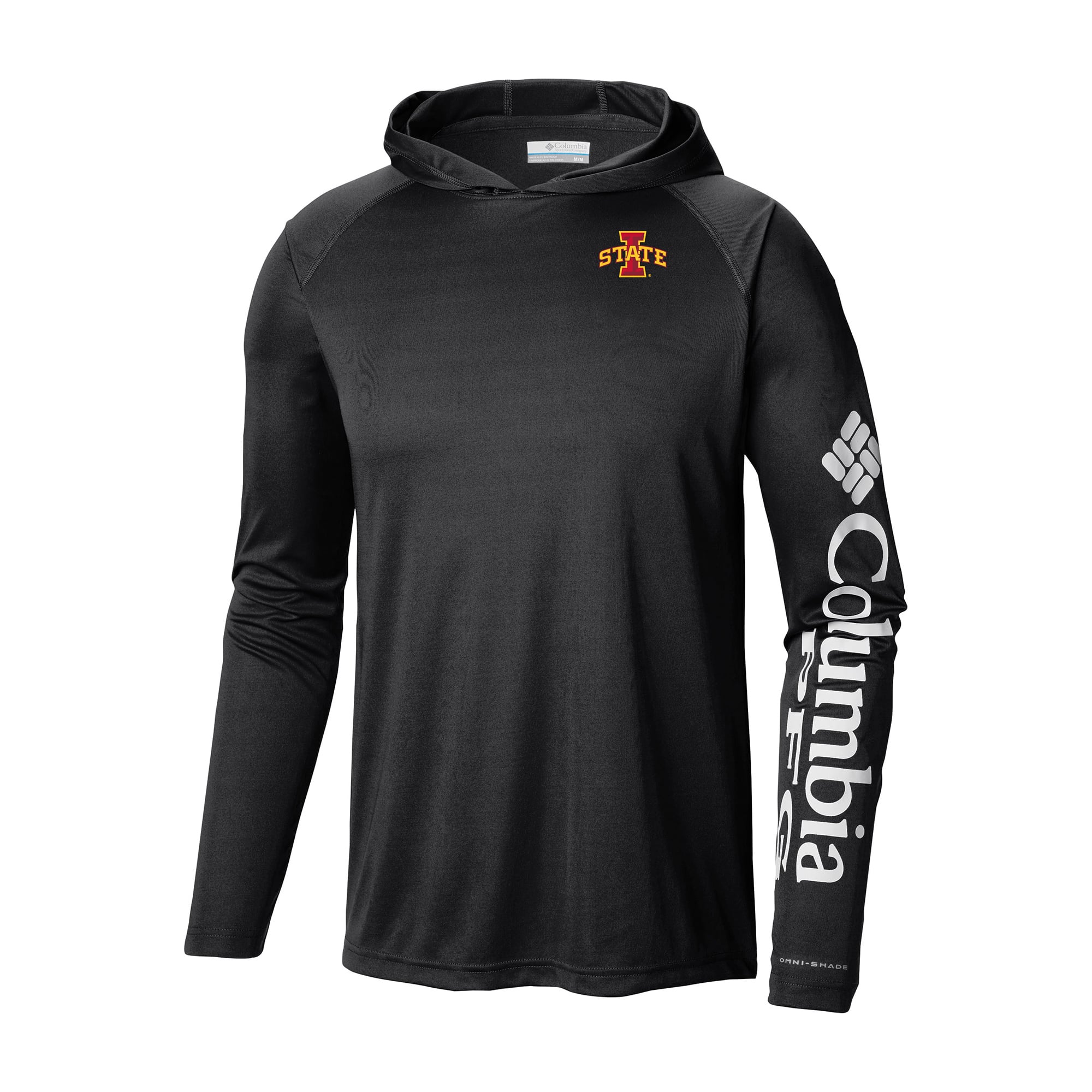 Men's Columbia Black Iowa State Cyclones Terminal Tackle Omni-Shade Lightweight Pullover Hoodie