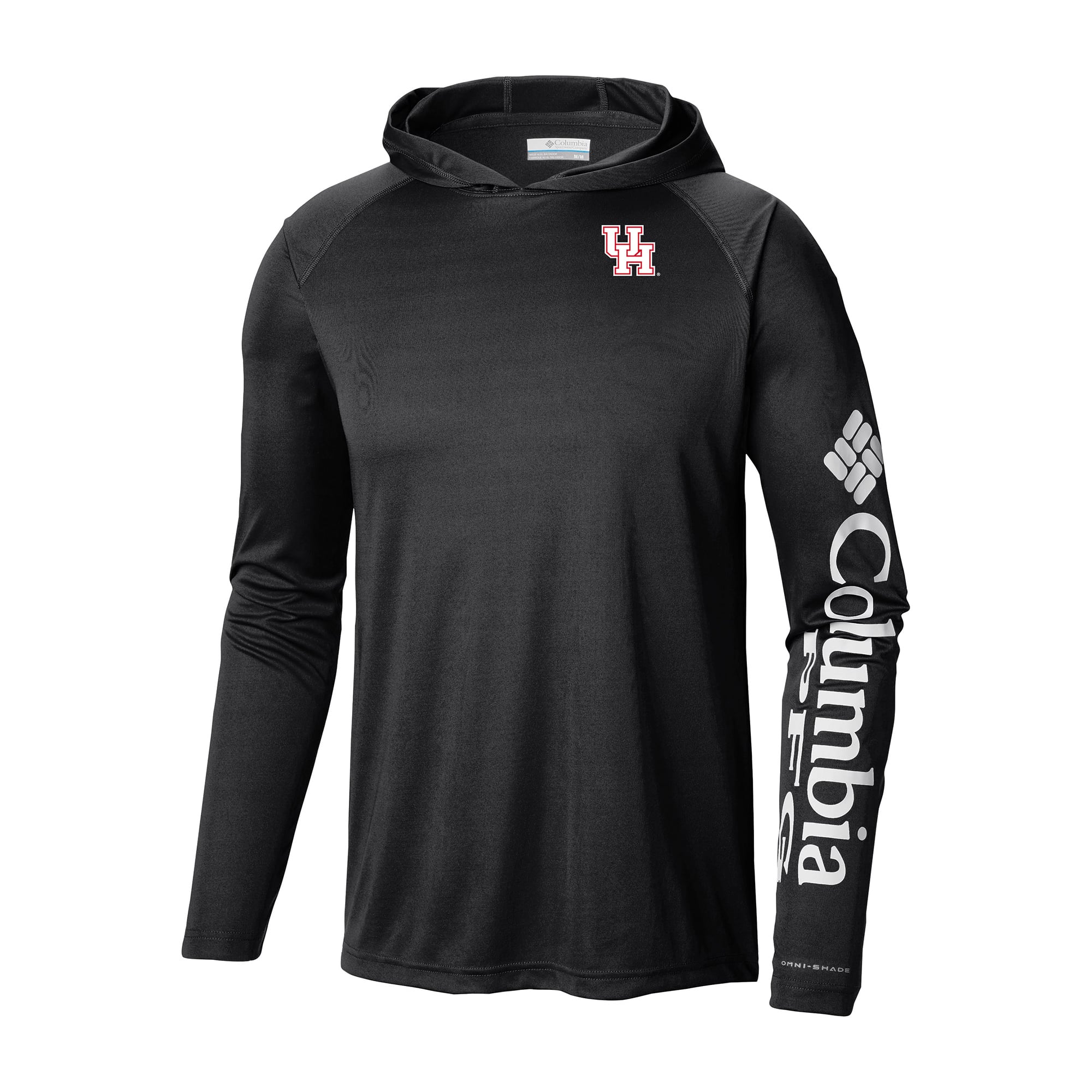 Men's Columbia Black Houston Cougars Terminal Tackle Omni-Shade Lightweight Pullover Hoodie