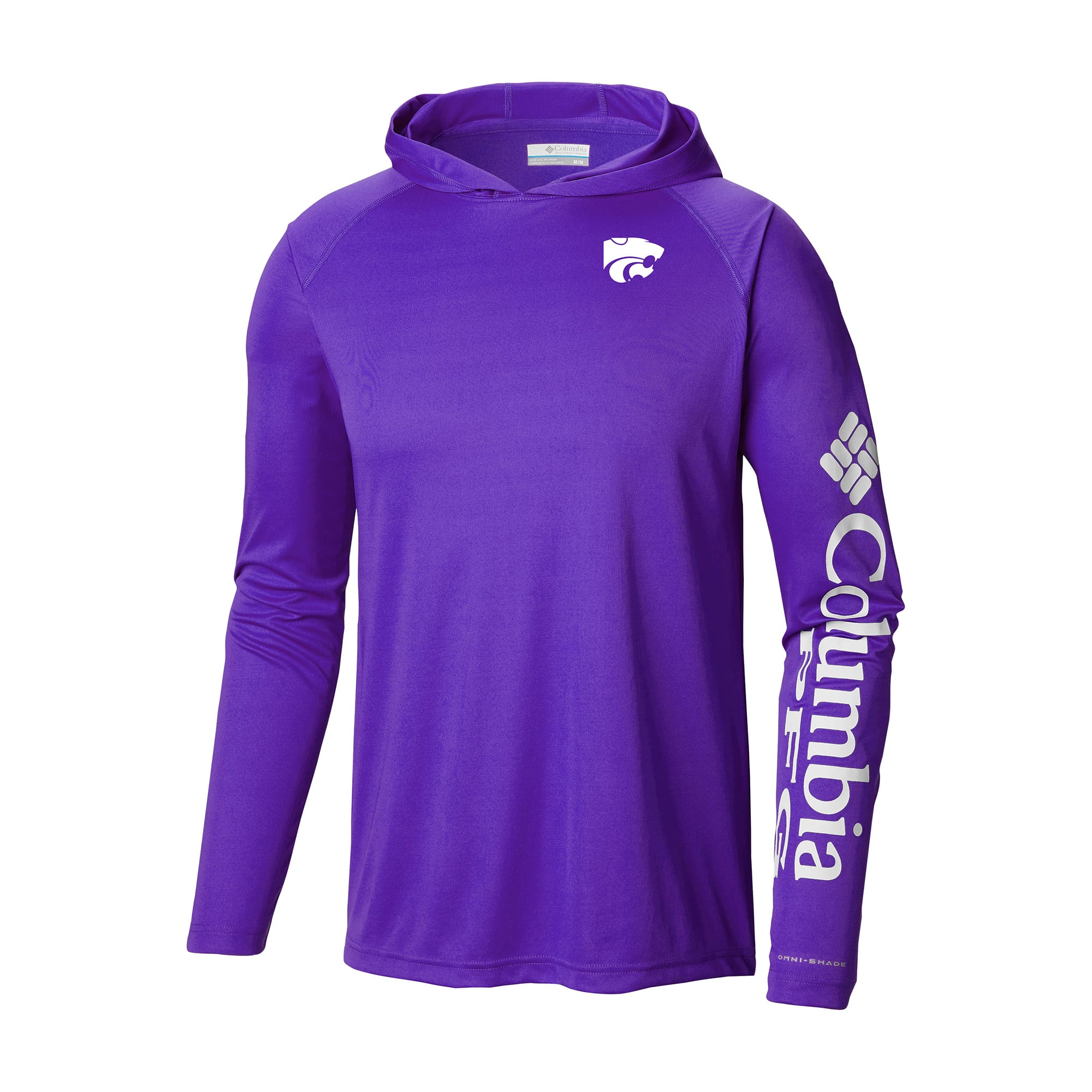 Men's Columbia Purple Kansas State Wildcats Terminal Tackle Omni-Shade Lightweight Pullover Hoodie