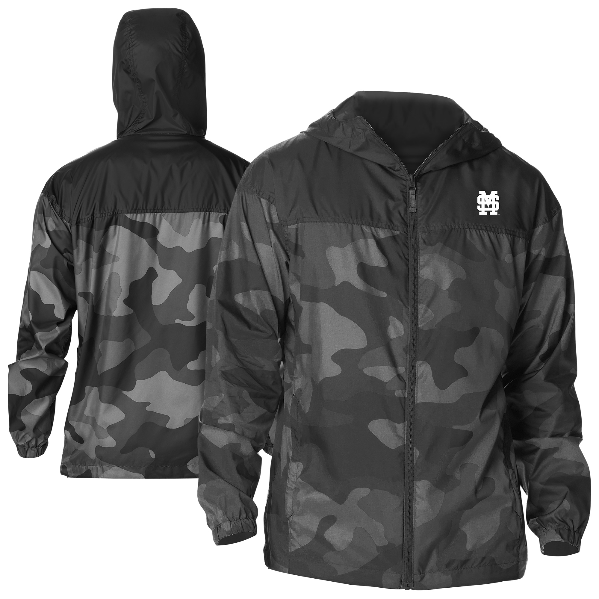 Men's Columbia  Black Mississippi State Bulldogs Flash Challenger Novelty Omni-Tech Full-Zip Windbreaker Jacket