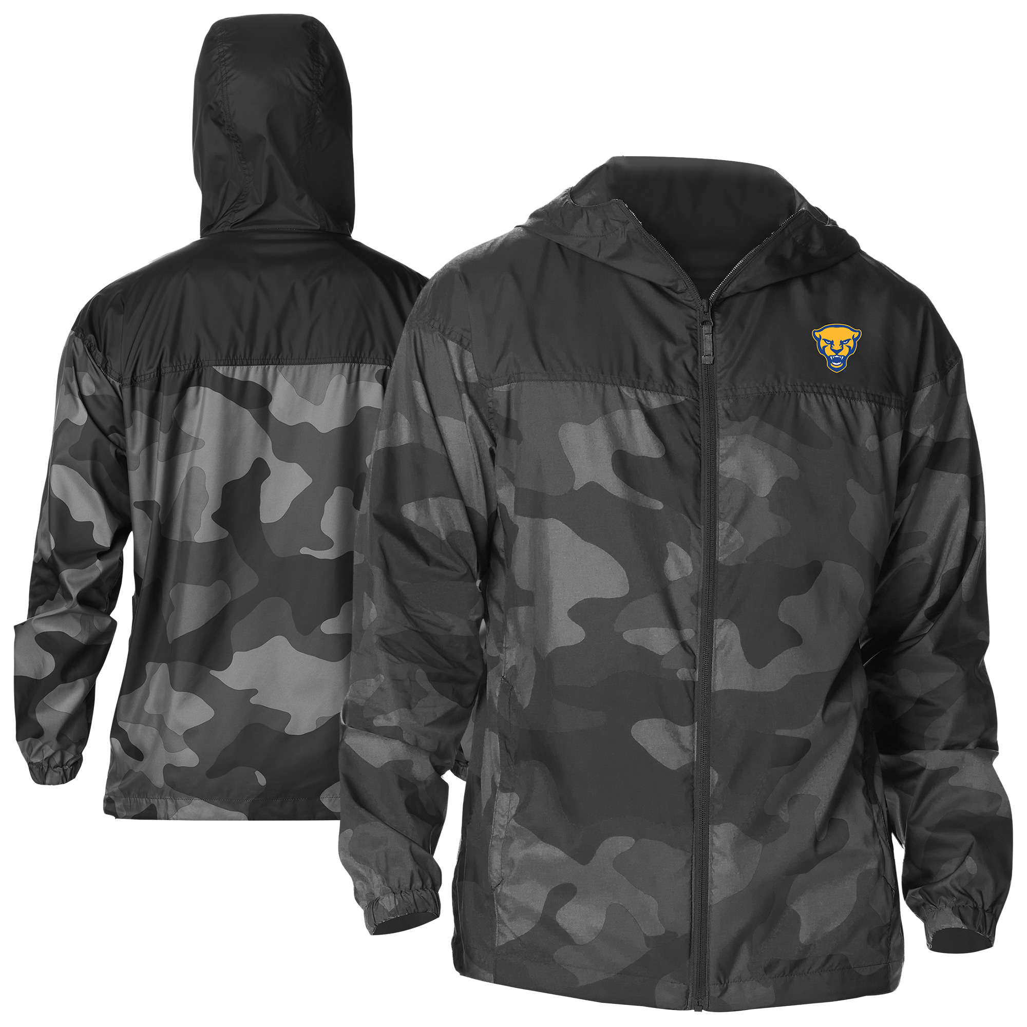 Men's Columbia  Black Pitt Panthers Flash Challenger Novelty Omni-Tech Full-Zip Windbreaker Jacket