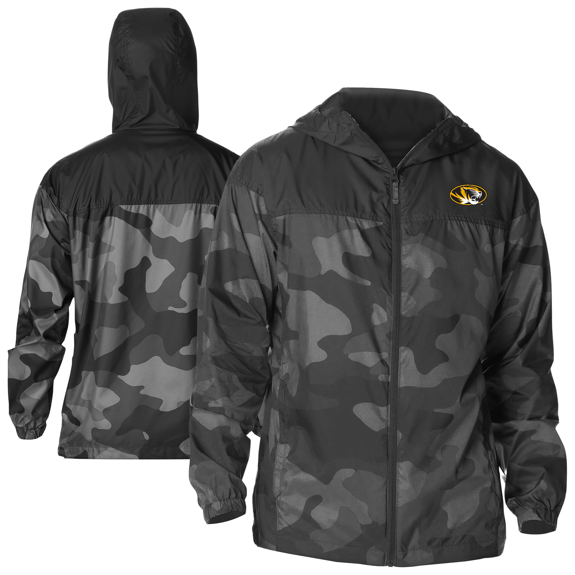 Men's Columbia  Black Missouri Tigers Flash Challenger Novelty Omni-Tech Full-Zip Windbreaker Jacket