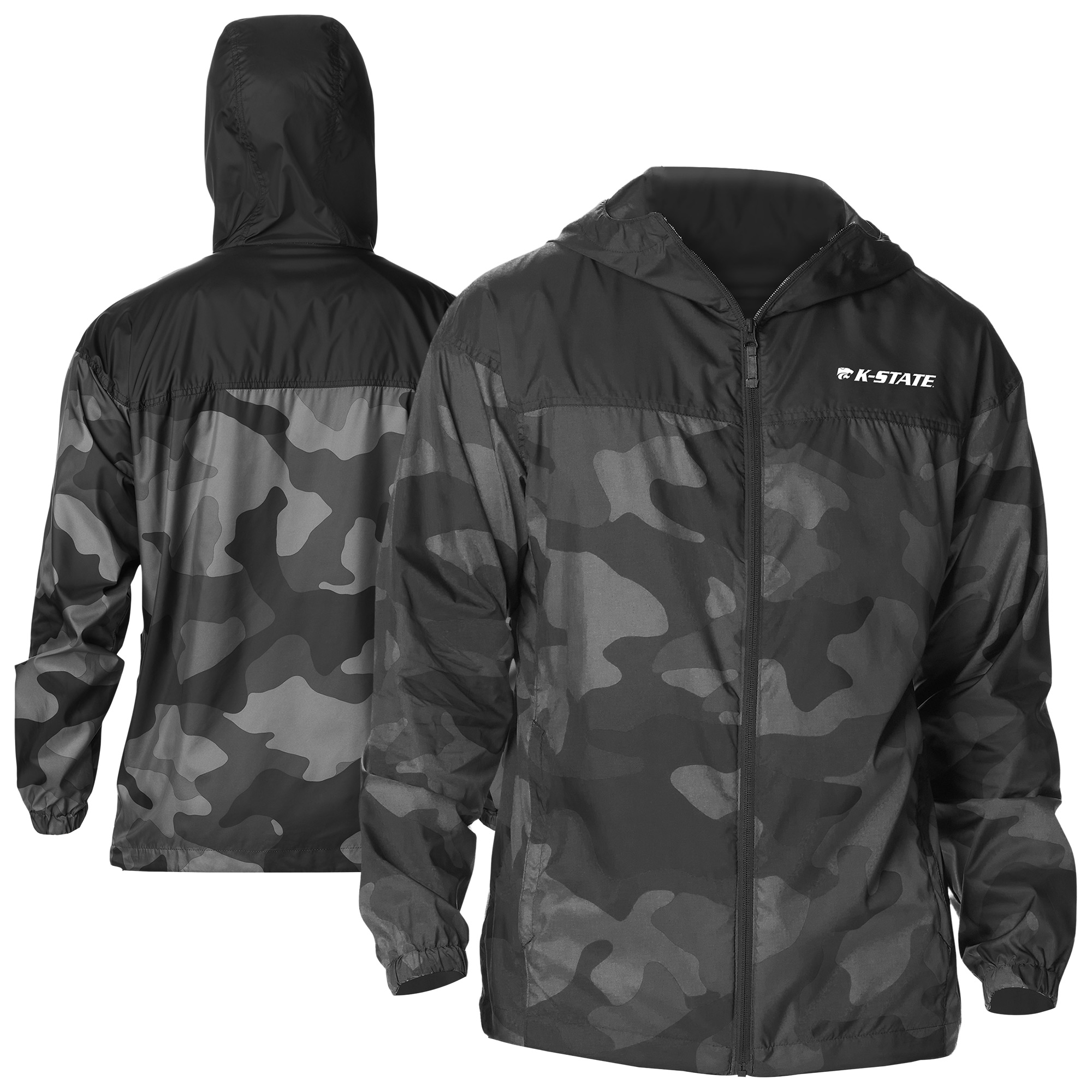 Men's Columbia  Black Kansas State Wildcats Flash Challenger Novelty Omni-Tech Full-Zip Windbreaker Jacket