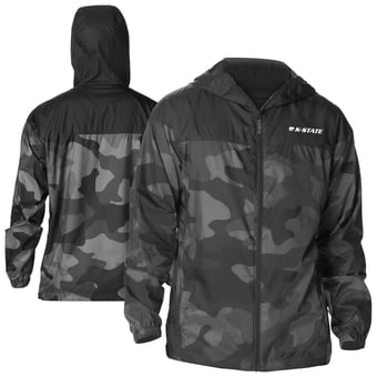 Men's Columbia  Black Kansas State Wildcats Flash Challenger Novelty Omni-Tech Full-Zip Windbreaker Jacket