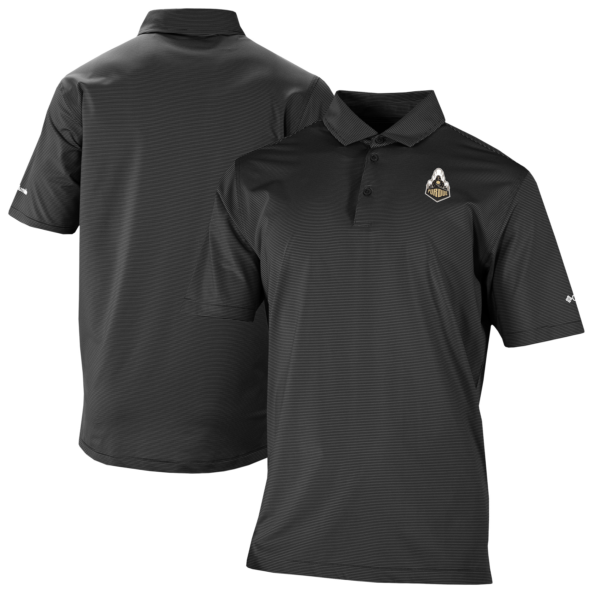 Men’s Columbia Black Purdue Boilermakers Double Hit Polo Men’s Columbia Black Purdue Boilermakers Double Hit Polo