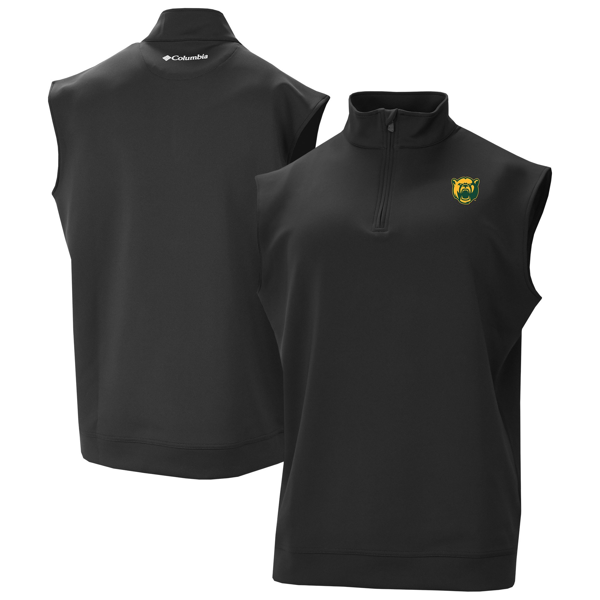Men's Columbia Black Baylor Bears Omni-Wick Wickhams Hills Quarter-Zip Vest
