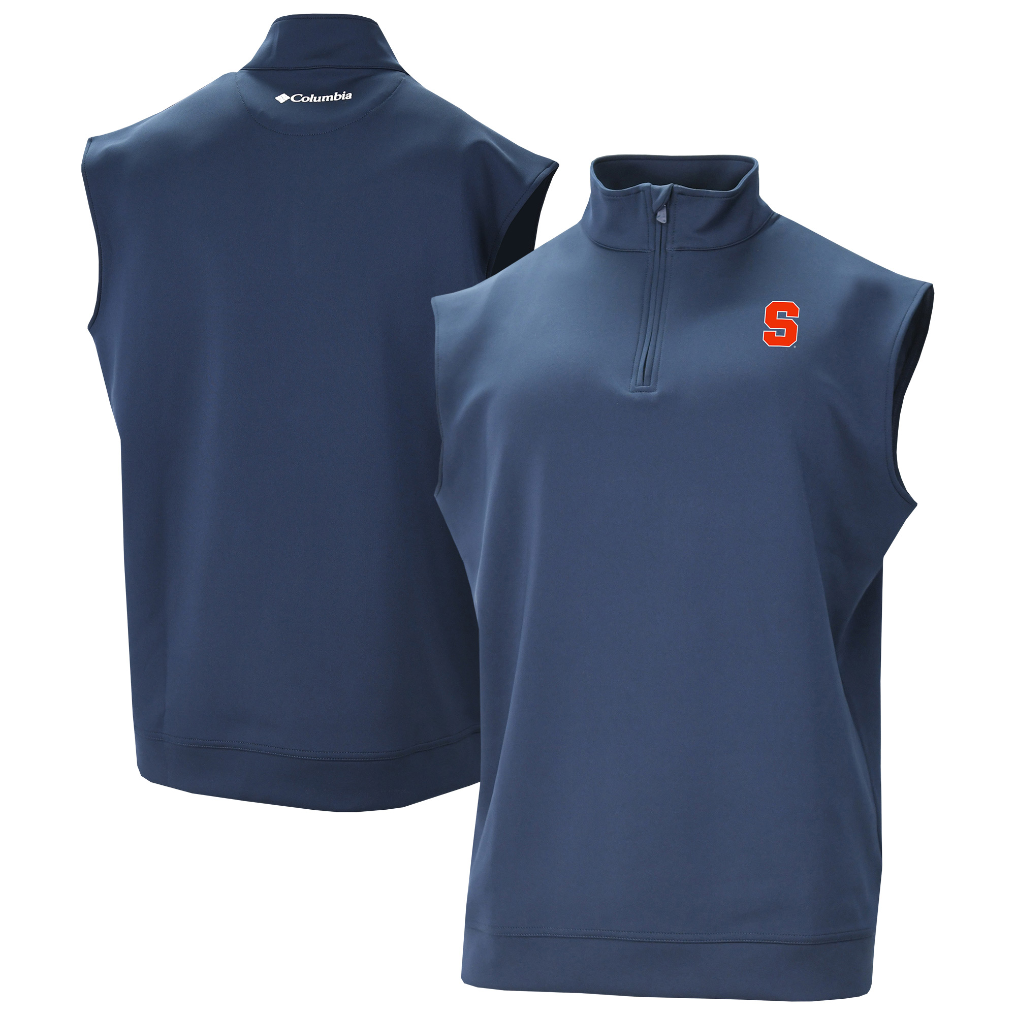Men's Columbia Navy Syracuse Orange Omni-Wick Wickhams Hills Quarter-Zip Vest
