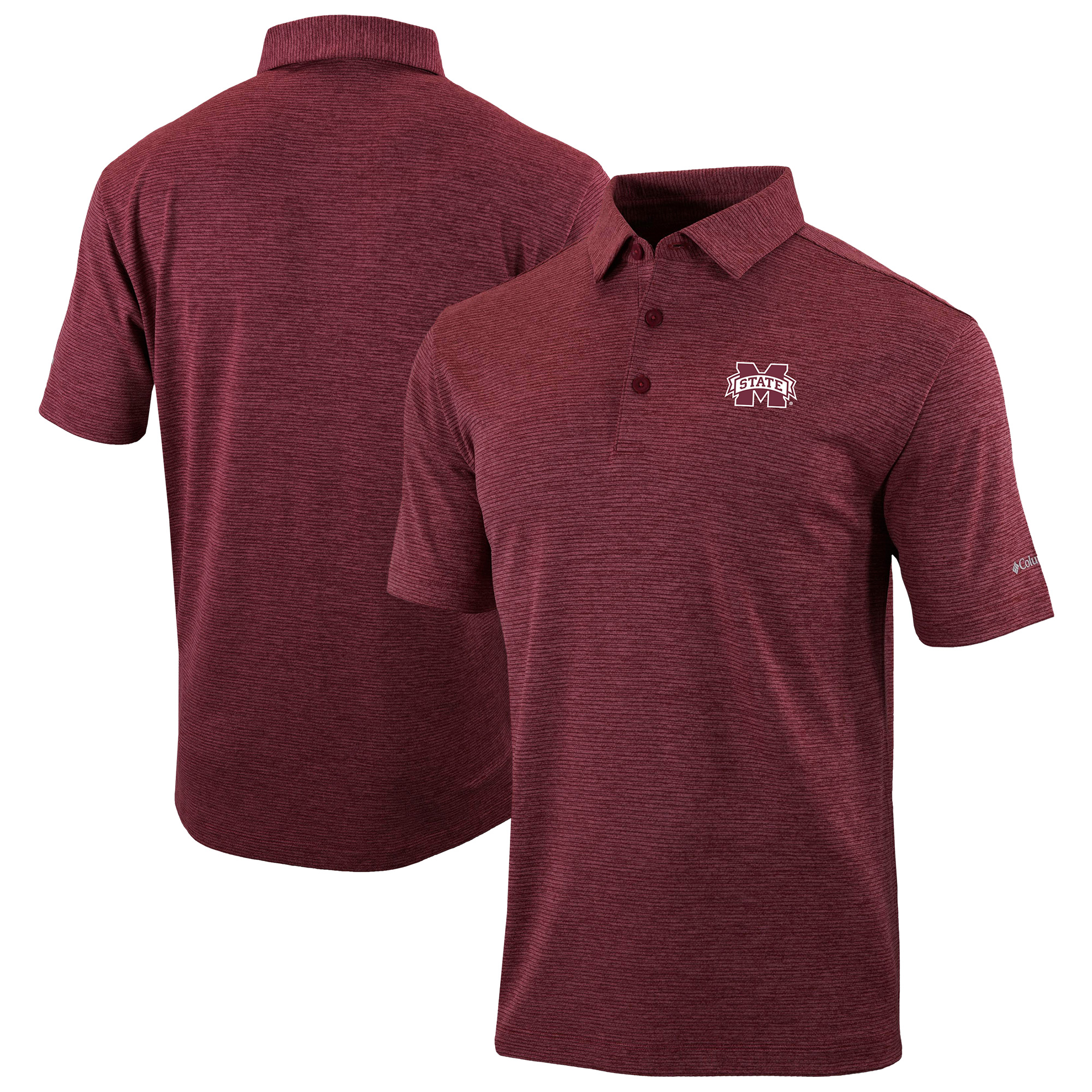 Men's Columbia Maroon Mississippi State Bulldogs Omni-Wick Set II Polo