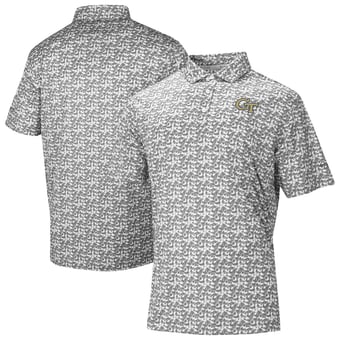 Men's Columbia Gray Georgia Tech Yellow Jackets Catchy Swing Polo
