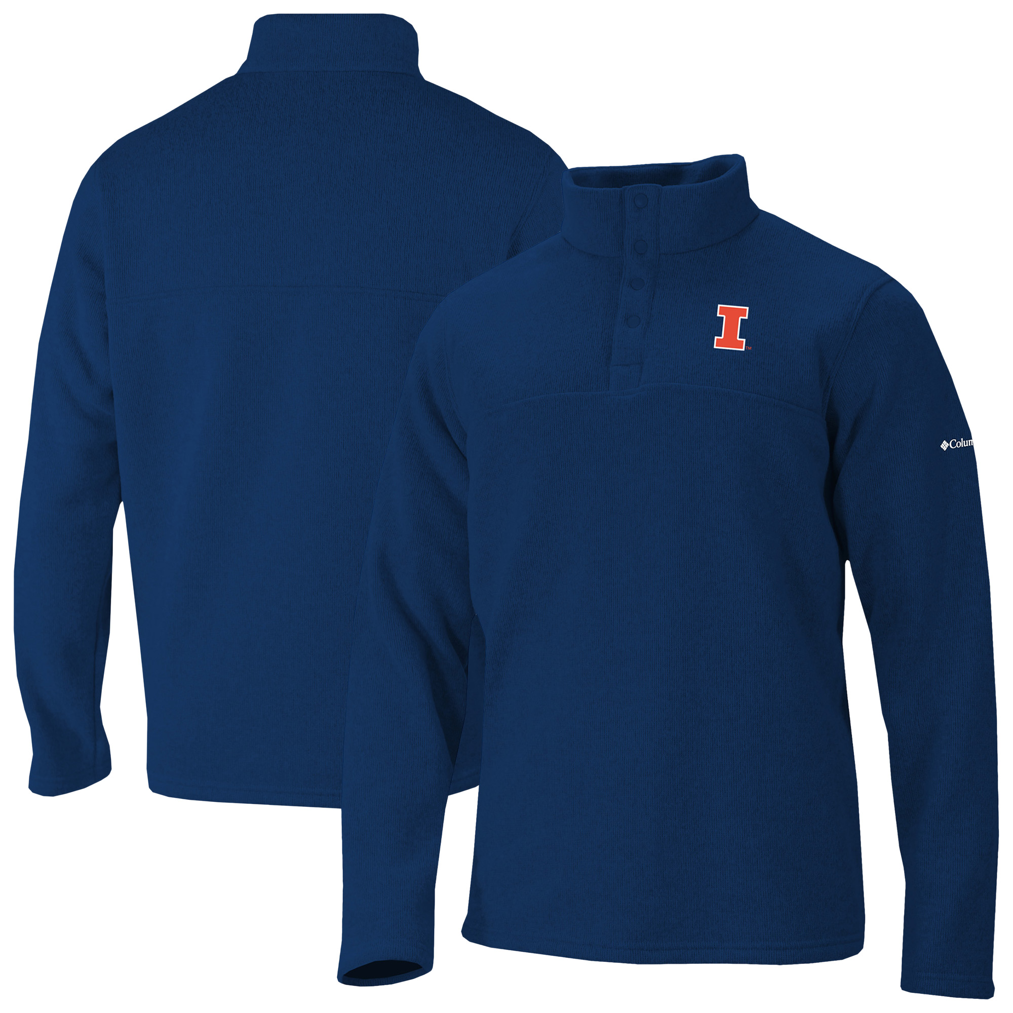 Men's Columbia Navy Illinois Fighting Illini Alto Pass Half-Snap Jacket