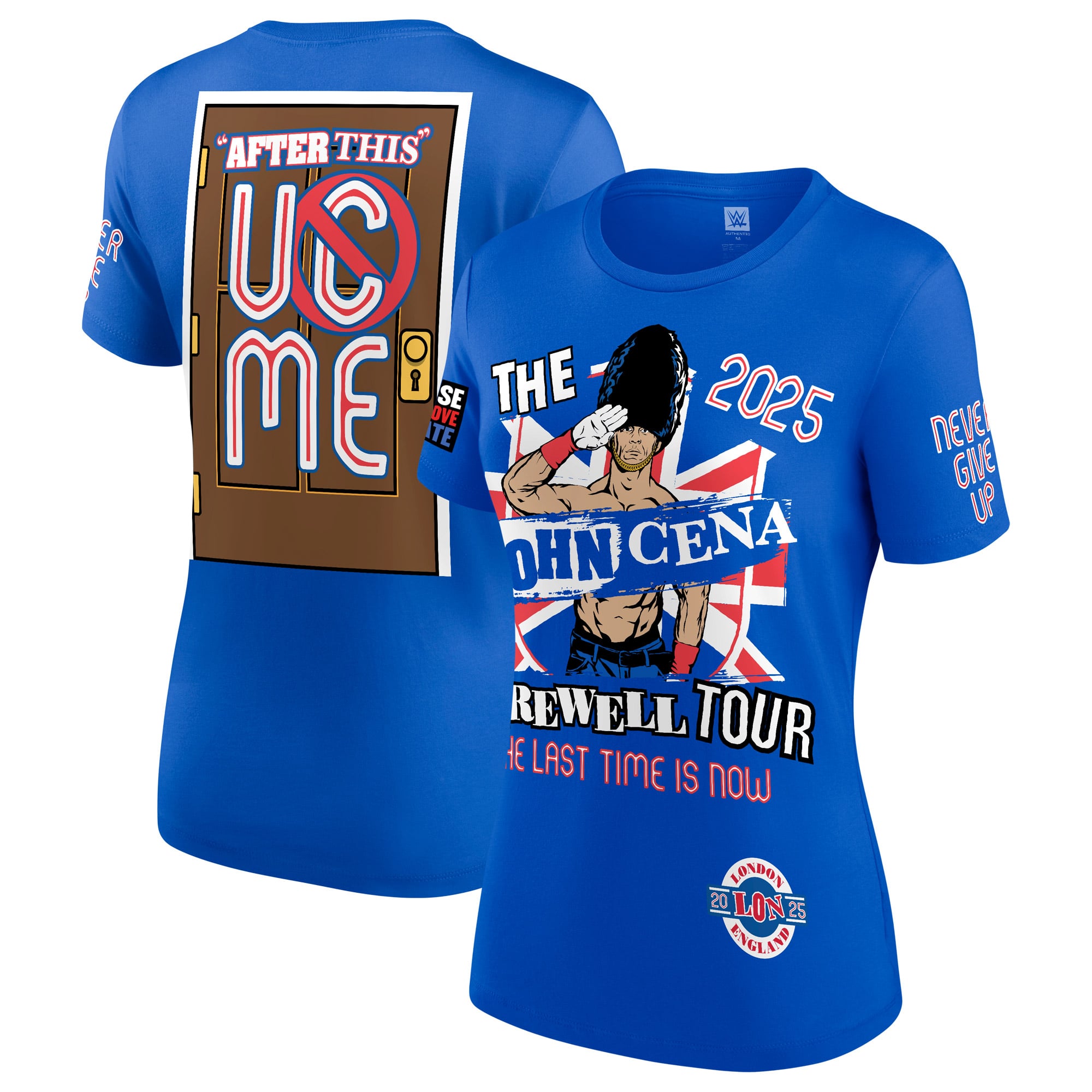 Women's Blue John Cena Farewell Tour 2025 London T-Shirt