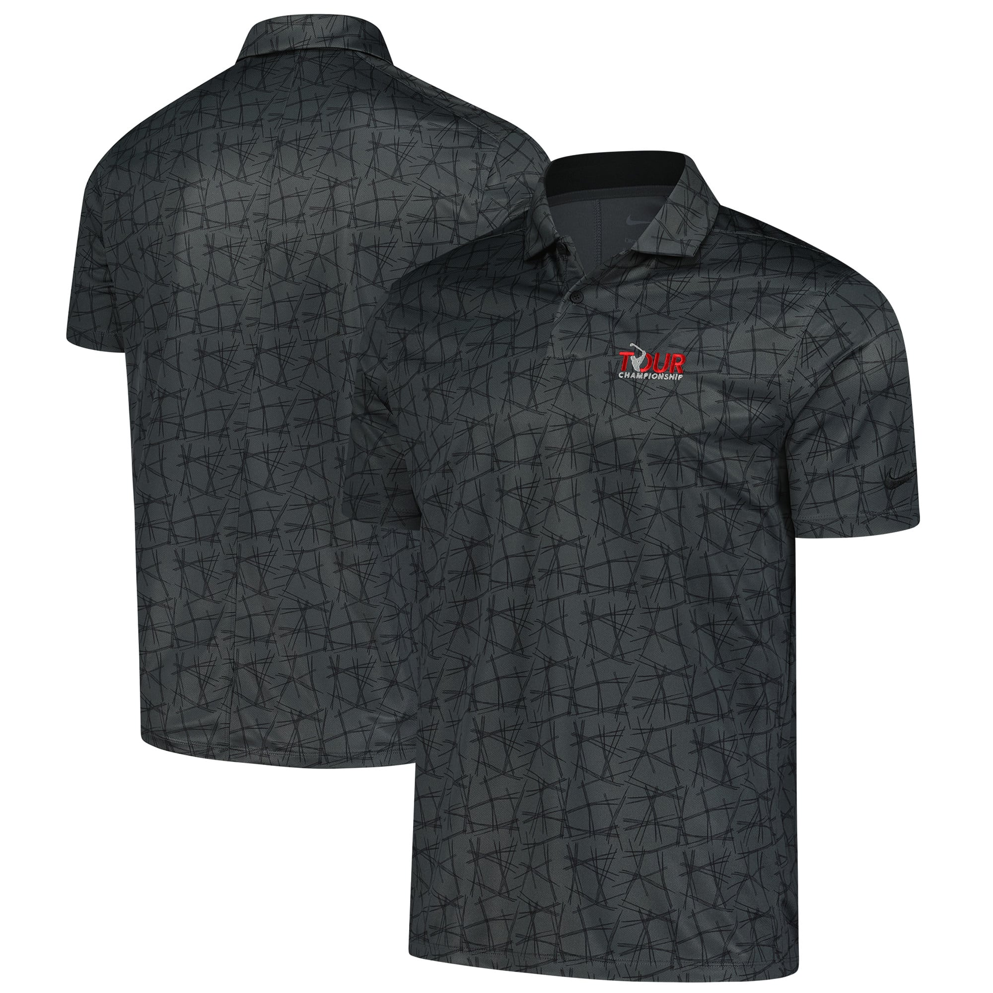 Men's Nike  Black TOUR Championship Victory All-Over Print Performance Polo